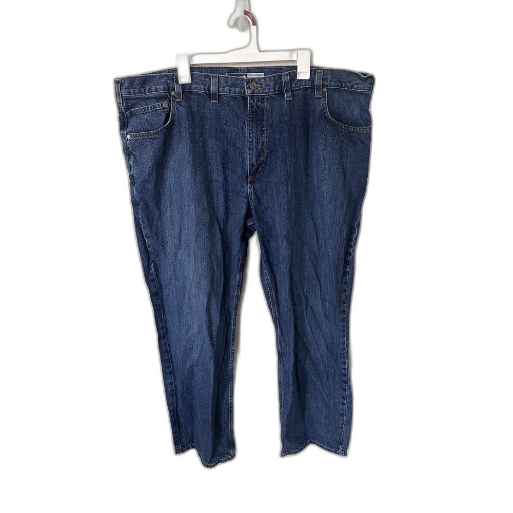 Carhartt Relaxed Straight Jeans Mens 46x30 Medium Wash Denim Workwear Blue